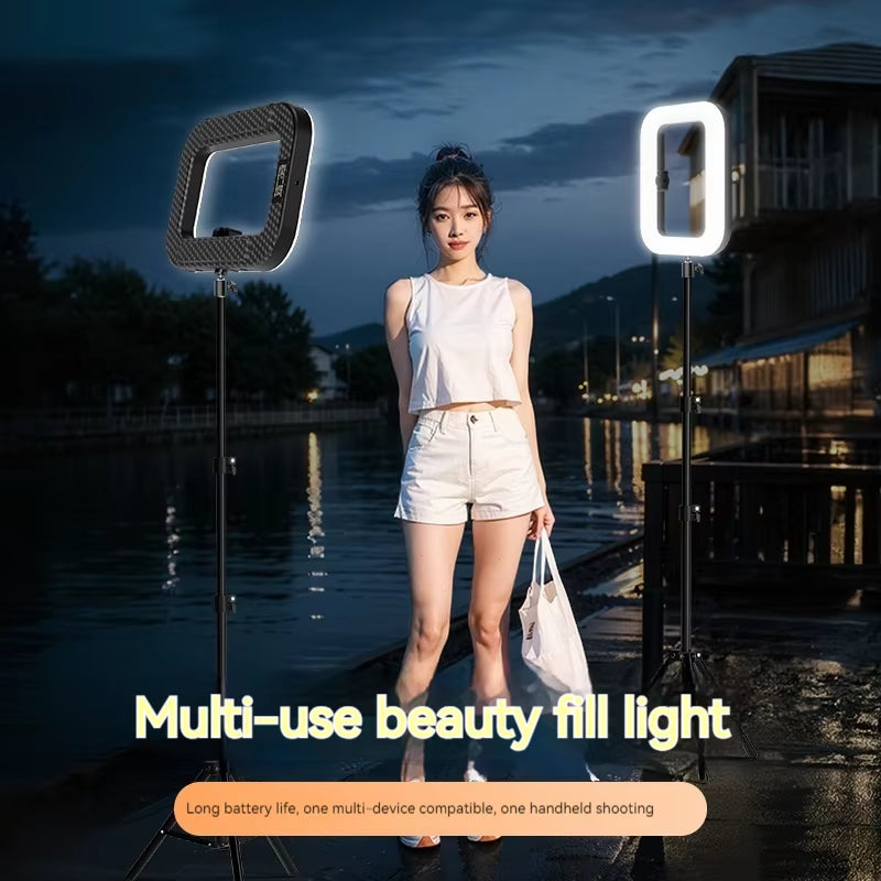 New Handheld Ring LED Rechargeable Fill Light Portable Mobile Phone Live Broadcast Photography