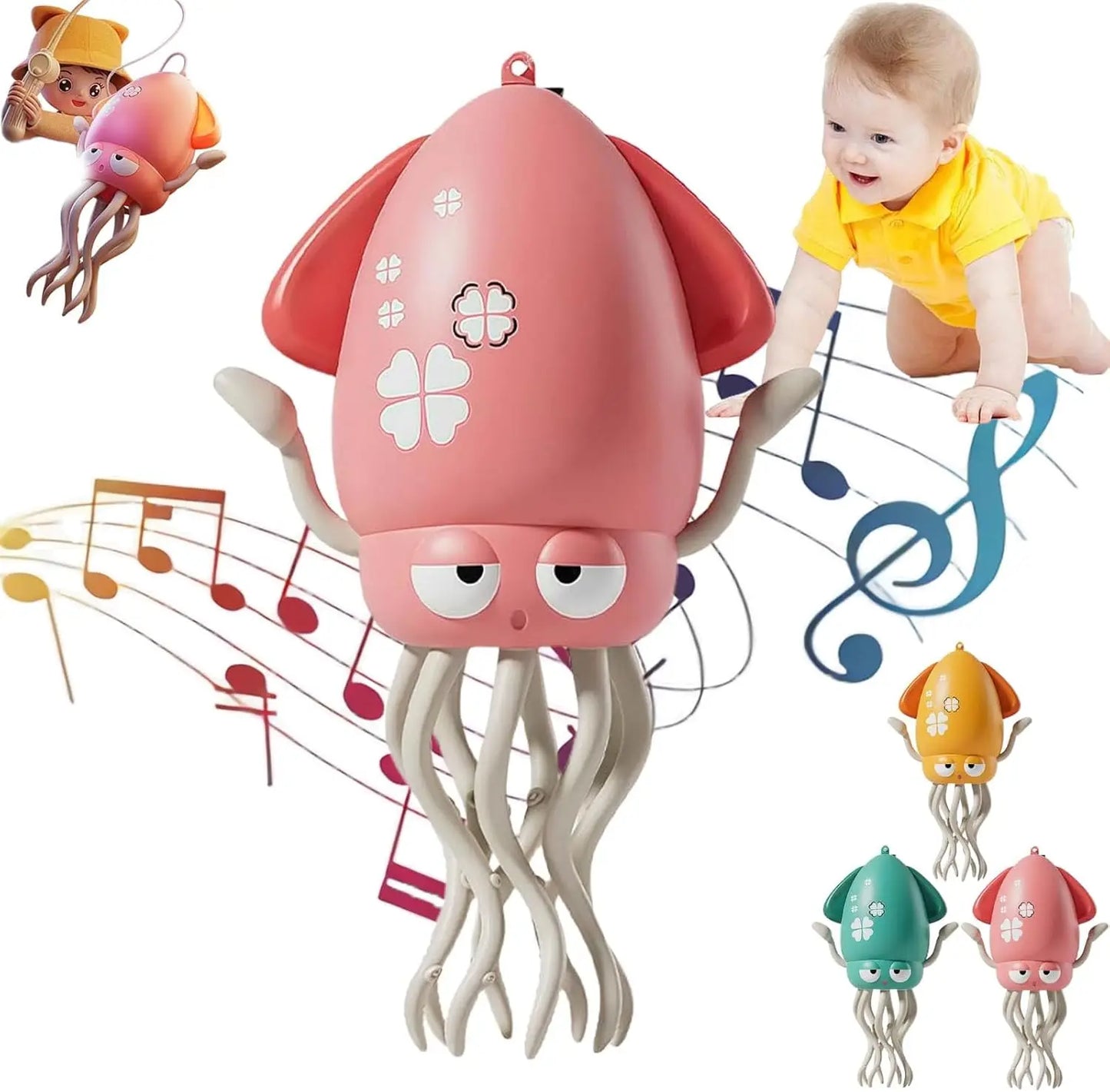 Electronic Dancing Octopus Auto-Avoid Crawling Octopus Dancing Animal Interactive Educational Sensory Toy Kid Birthday Gift