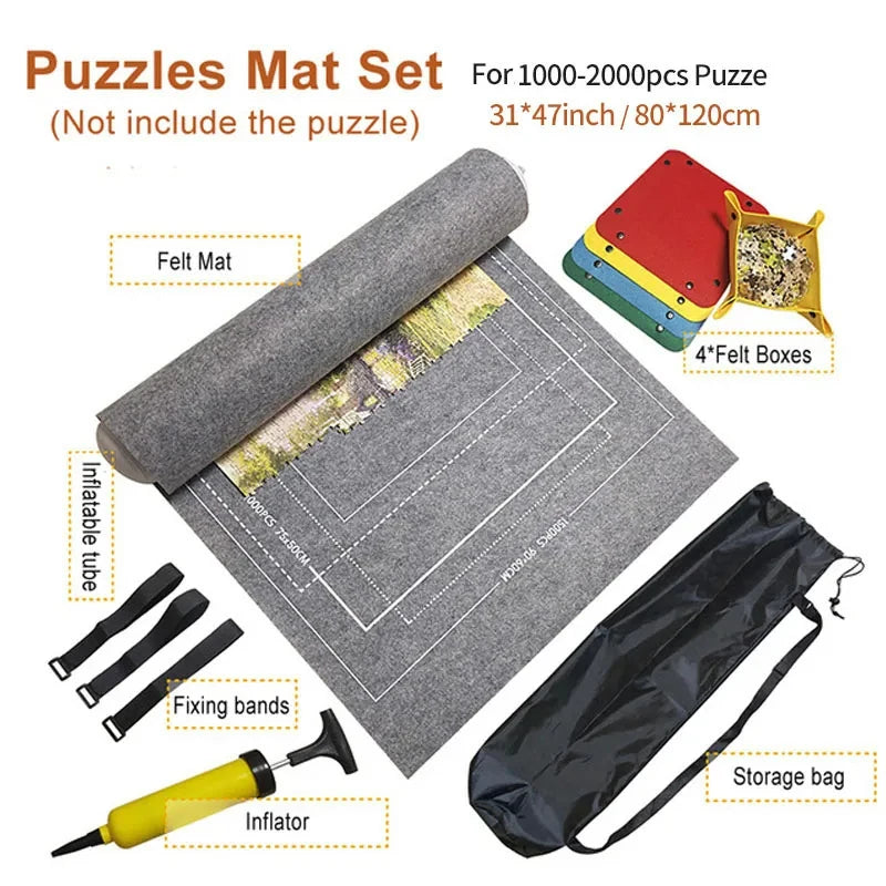 PuzzleMate™ Roll-Up Felt Mat – Portable Puzzle Storage for up to 3000 Pieces