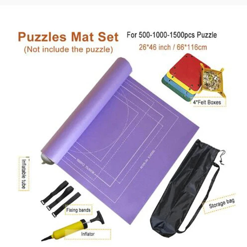 PuzzleMate™ Roll-Up Felt Mat – Portable Puzzle Storage for up to 3000 Pieces