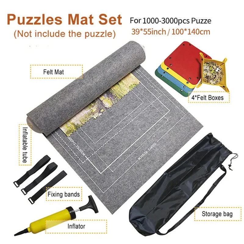 PuzzleMate™ Roll-Up Felt Mat – Portable Puzzle Storage for up to 3000 Pieces