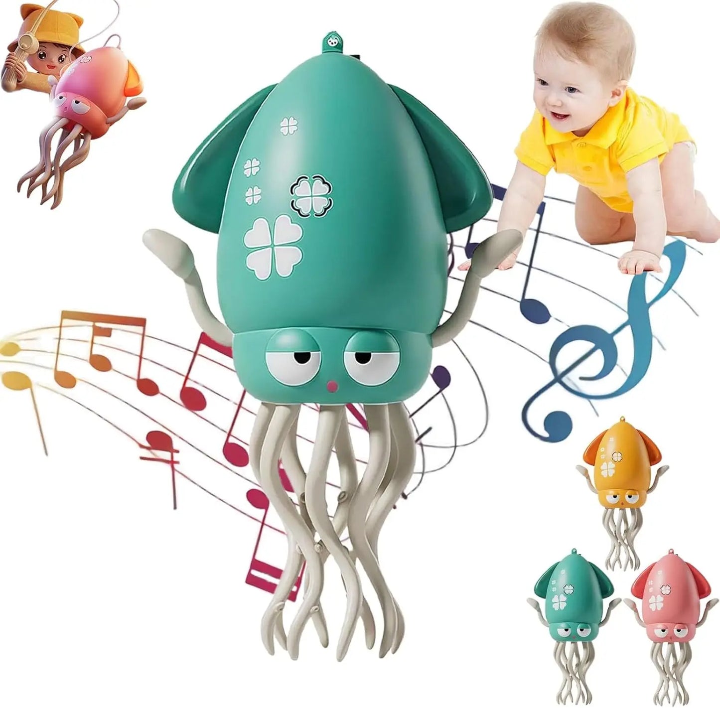Electronic Dancing Octopus Auto-Avoid Crawling Octopus Dancing Animal Interactive Educational Sensory Toy Kid Birthday Gift