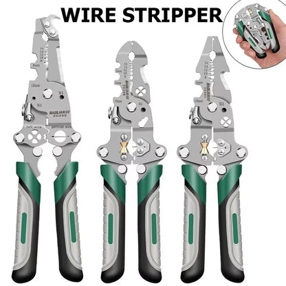 Foldable Multifunctional Wire Stripper Cables Stripping Press Peeler Pliers Terminal Crimping Gross Side Cutting Tool Plier
