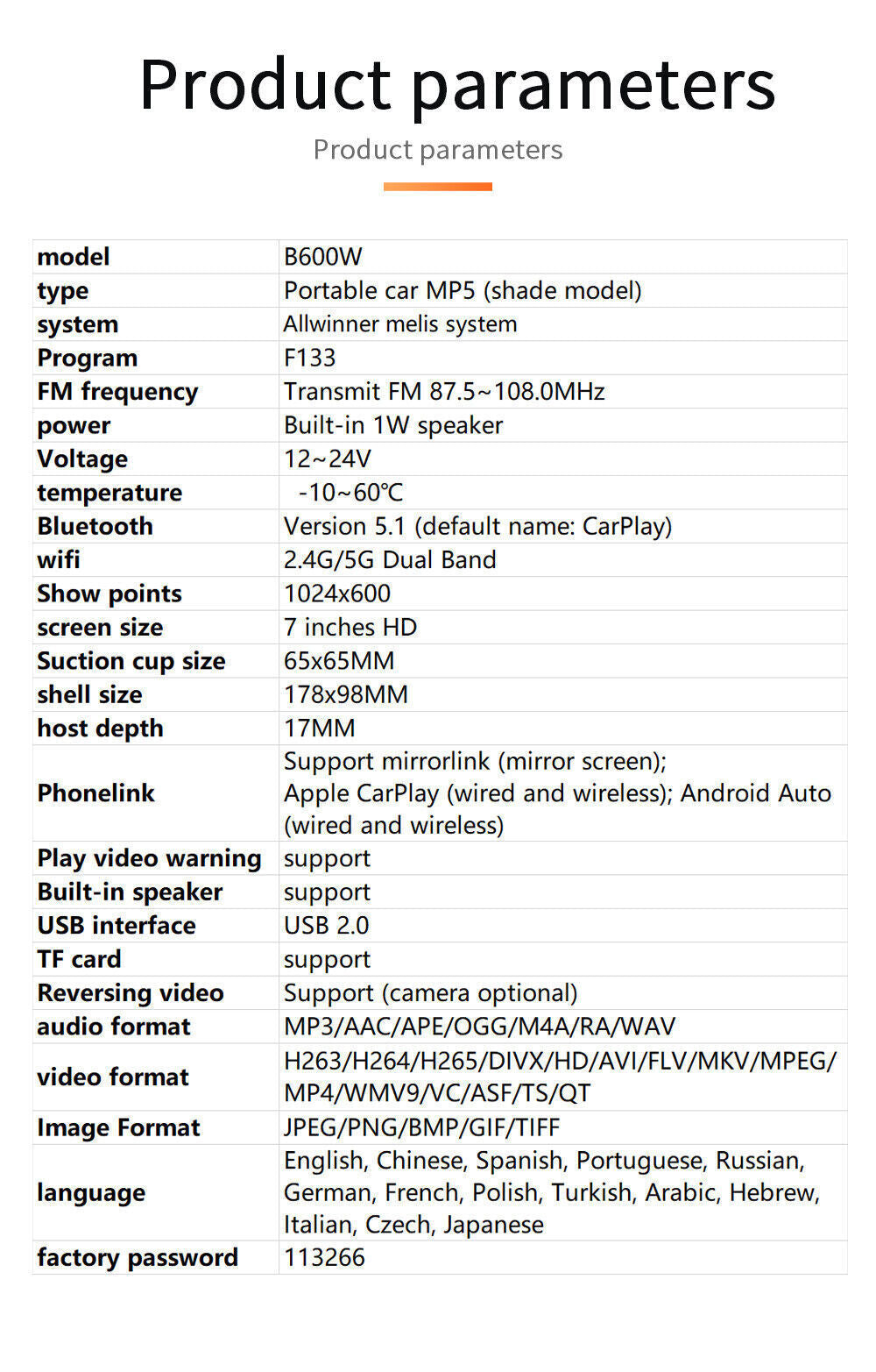 Apple Carplay and Android Auto Smart 7" screen