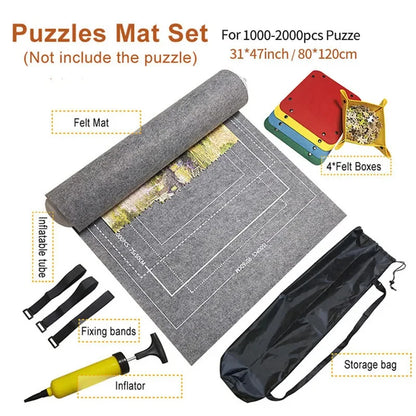 PuzzleMate™ Roll-Up Felt Mat – Portable Puzzle Storage for up to 3000 Pieces