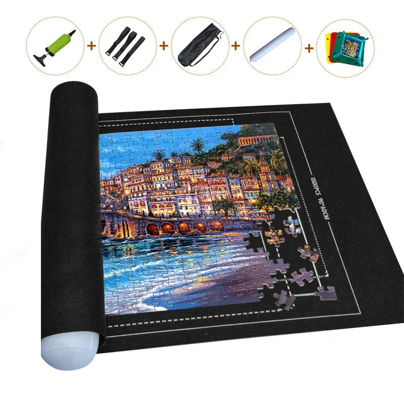PuzzleMate™ Roll-Up Felt Mat – Portable Puzzle Storage for up to 3000 Pieces