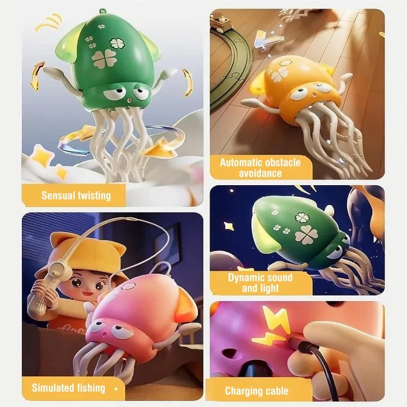 Electronic Dancing Octopus Auto-Avoid Crawling Octopus Dancing Animal Interactive Educational Sensory Toy Kid Birthday Gift