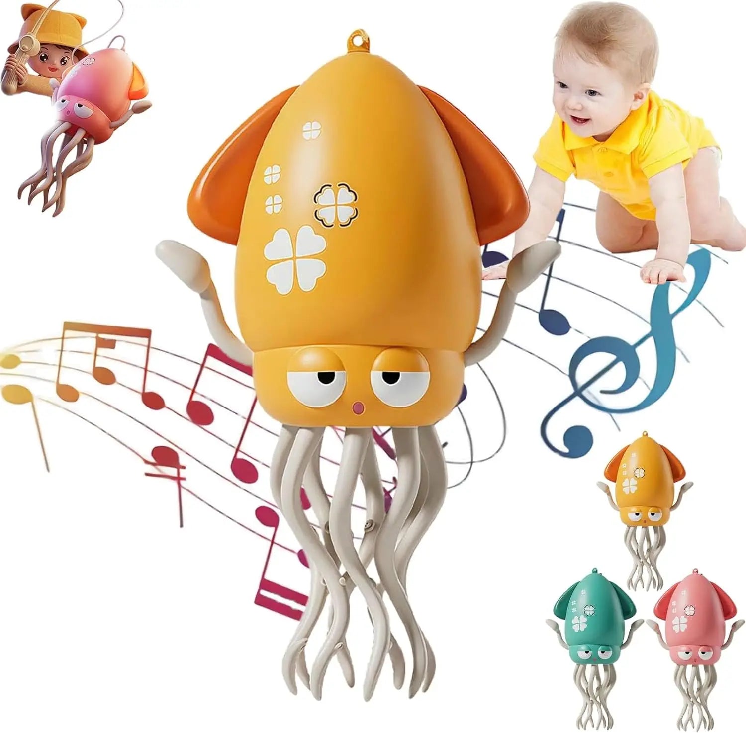 Electronic Dancing Octopus Auto-Avoid Crawling Octopus Dancing Animal Interactive Educational Sensory Toy Kid Birthday Gift