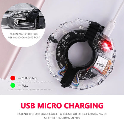 Colorful Bicycle Spoke Lights 300Mah LED Bicycle Wheel Hub Light USB Rechargeable Waterproof Safety Warning Decoration
