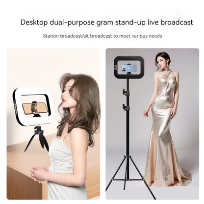 New Handheld Ring LED Rechargeable Fill Light Portable Mobile Phone Live Broadcast Photography 
